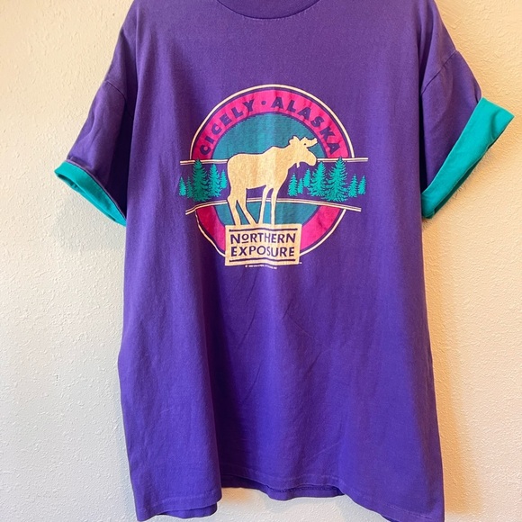 Vintage Cicely Alaska Sleep Shirt Purple Teal 1990 Universal City Studios - Picture 4 of 7